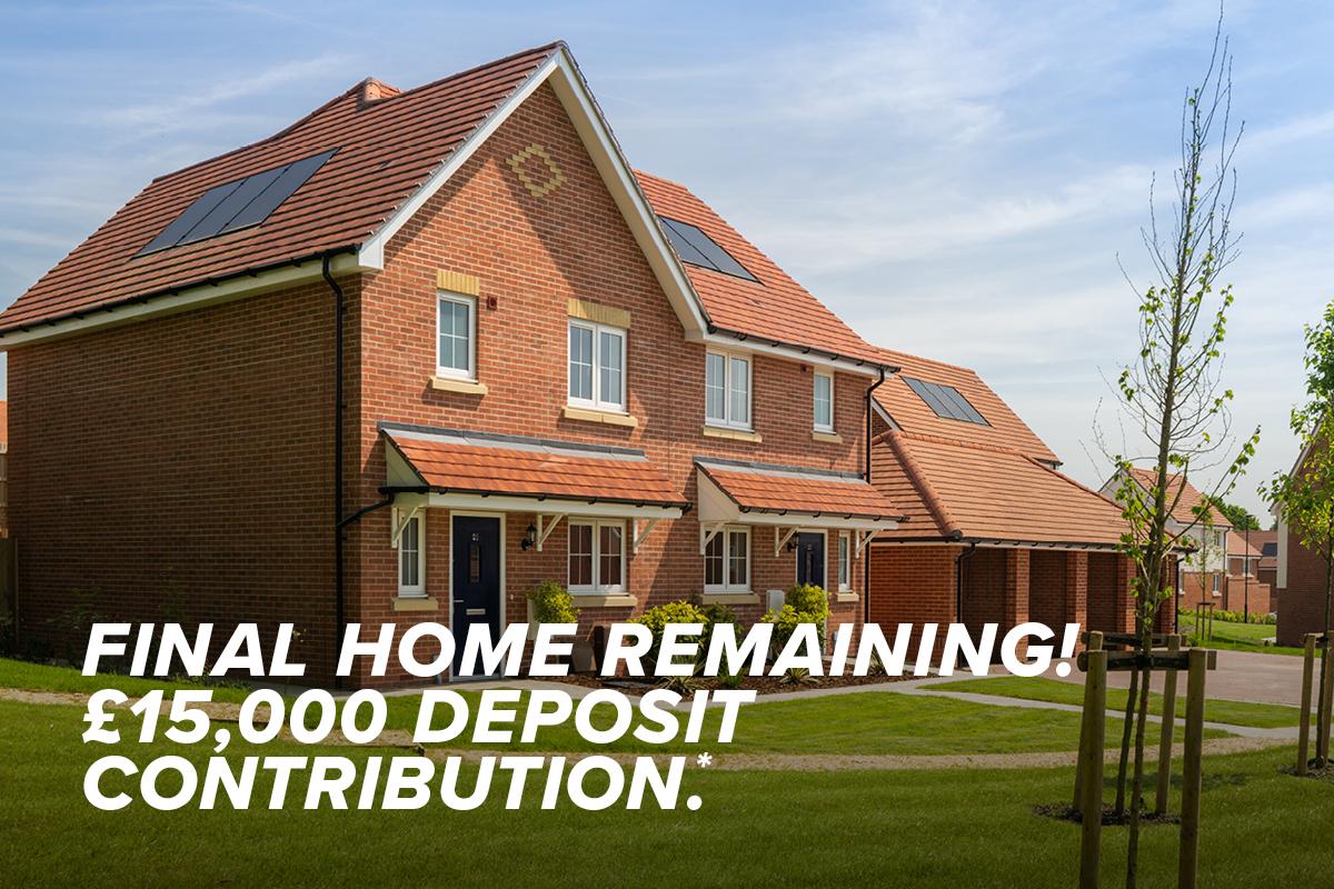 £15,000 Deposit contribution on our last plot at Albany Wood