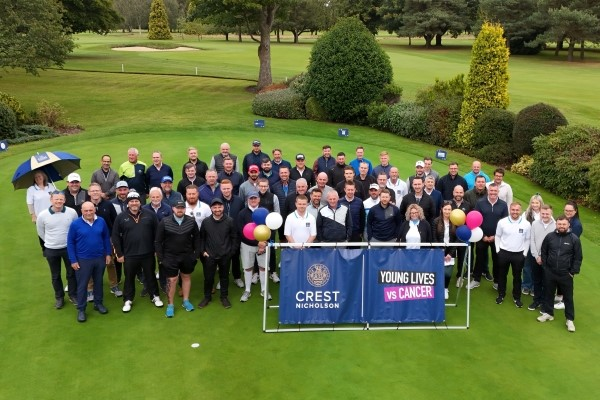 Group shot of those taking part in the charity golf day